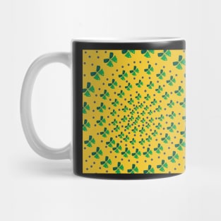 Butterfly spiral in yellow Mug